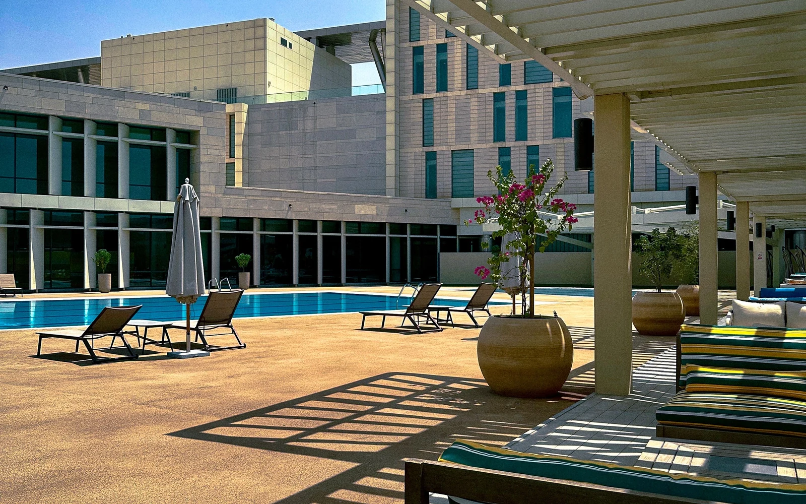 Piscina y solárium del hotel